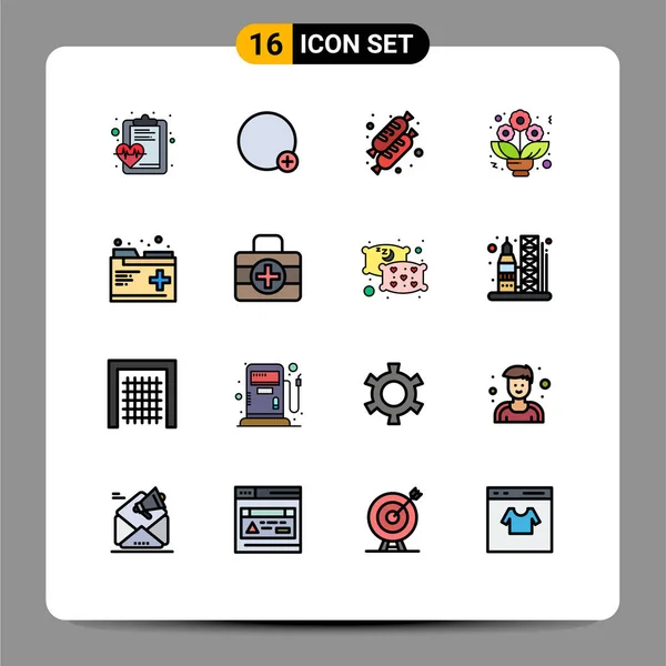 Set Modern Icons Tanda Tanda Untuk Catatan Kesehatan Roti Perawatan - Stok Vektor