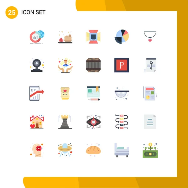 25现代标志的用户界面平面彩色套件及财务 软件盒编辑矢量设计元素的符号 — 图库矢量图片