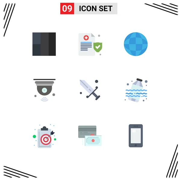 Creative Icons Modern Signs Symbols Pollution Mask Camera Fencing Wifi — Stock Vector