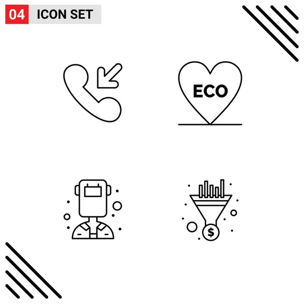 Line Pack Universal Symbols Answer Profession Eco Environment Filter Editable — Stock Vector