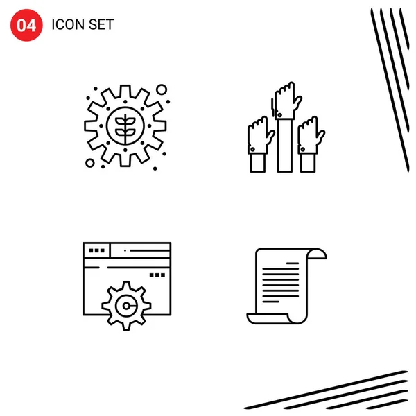 Pictogram Set Simple Filledline Flat Colors Environment Web Setting Desire — 스톡 벡터