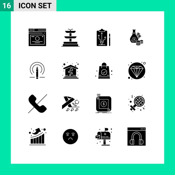 Stock Vector Icon Pack Líneas Signos Símbolos Para Aprender Monedas — Archivo Imágenes Vectoriales