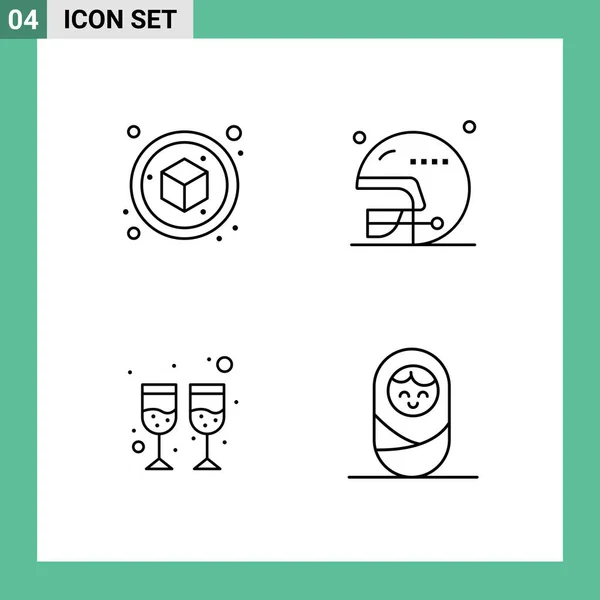 Universal Icon Symbols Group Modern Filledline Flat Barvy Box Víno — Stockový vektor