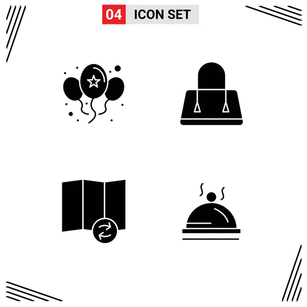 Universal Icon Symbols Group Modern Solid Glyphs Balões Sincronizar Dia — Vetor de Stock