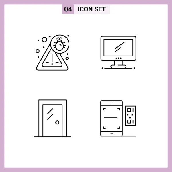 Set Iconos Interfaz Usuario Moderna Símbolos Signos Para Bug Puerta — Vector de stock