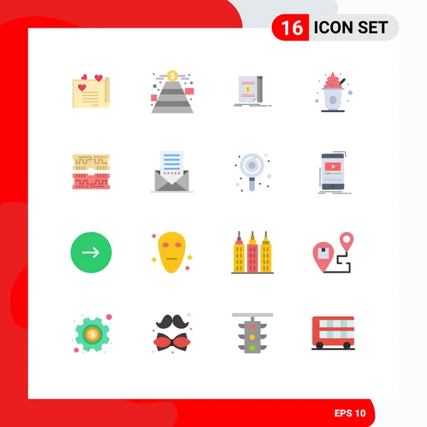 Set Modern Icons Tanda Tanda Untuk Komponen Permen Buku Manis - Stok Vektor