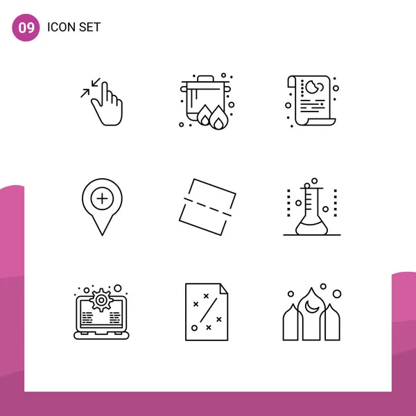 Stock Vector Icon Pack Signos Símbolos Línea Para Pin Mapa — Archivo Imágenes Vectoriales