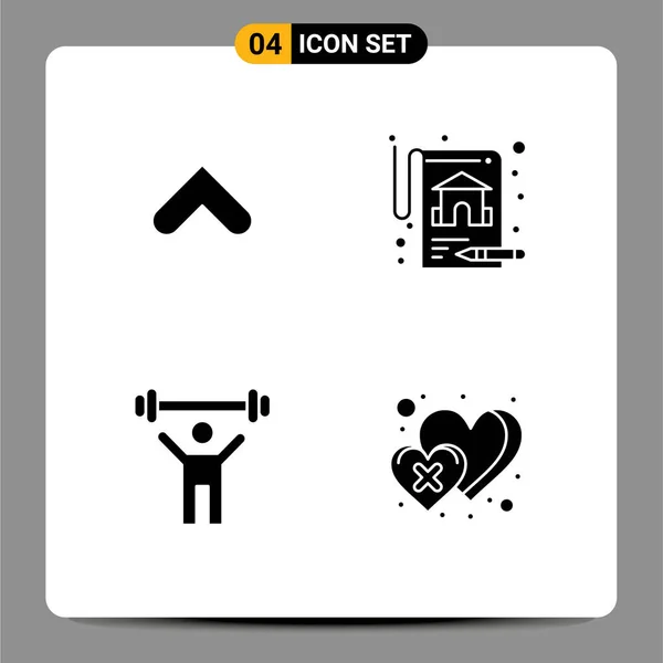 Stock Vector Icon Pack Líneas Signos Símbolos Para Flecha Ascensor — Vector de stock