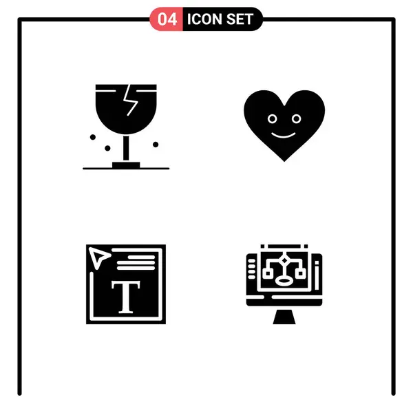 Universal Icon Symbolen Groep Van Moderne Solid Glyphs Van Voorzichtigheid — Stockvector