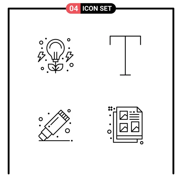 Universal Icon Symbols Group Modern Filledline Flat Colors Bulb Rubber — Stock Vector