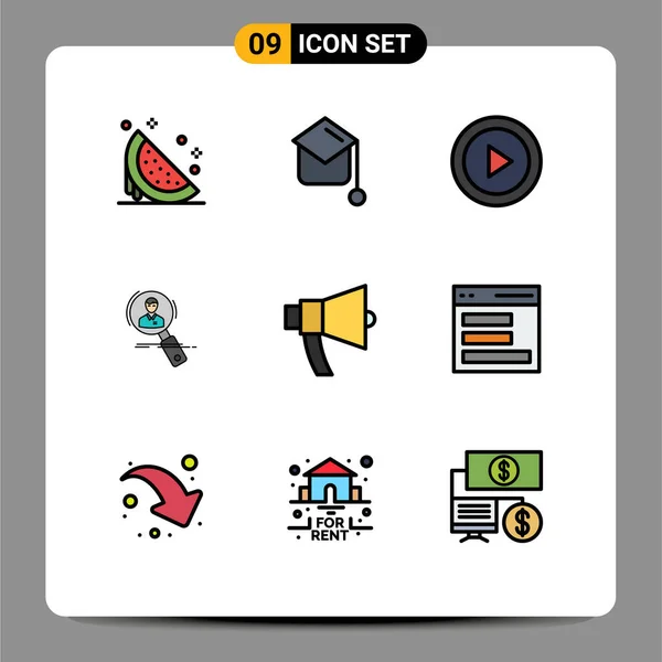 Universal Icon Symbols Group Modern Filledline Flat Colores Caza Empleado — Archivo Imágenes Vectoriales