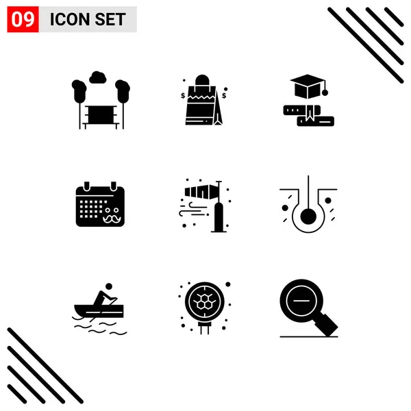 Pictogram Set Simple Solid Glyphs Direction Fathers Day Books Father — Stock Vector