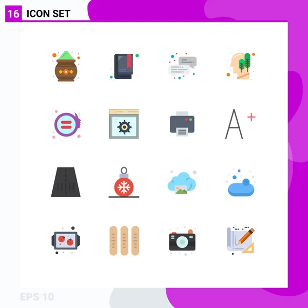 Pictogram Set Simple Flat Colors Justice Feminism Chat Equity Human — 스톡 벡터