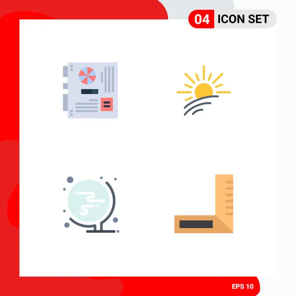 Set Van Commercial Flat Icons Pakket Voor Computer School Moeder — Stockvector