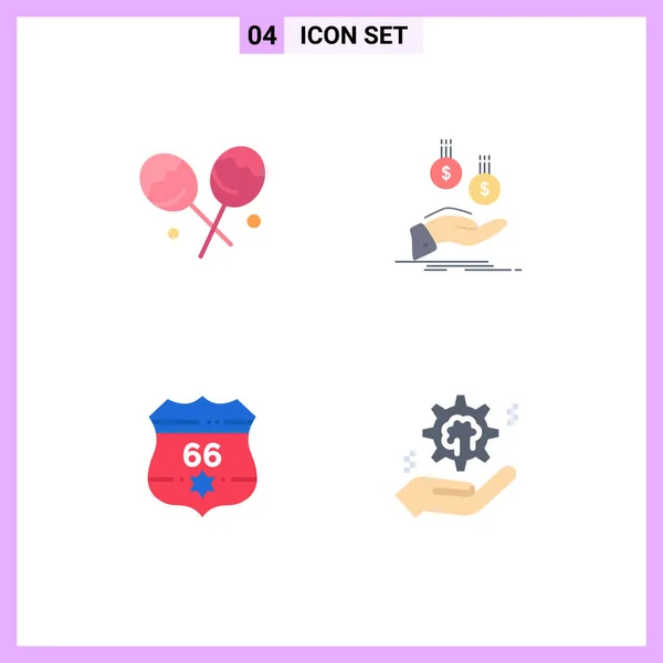 Flat Icon Concept Pour Les Sites Web Mobile Applications Bonbons — Image vectorielle