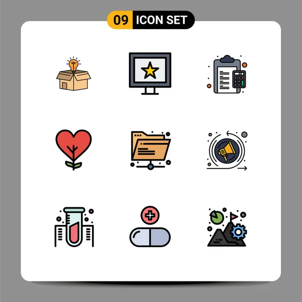 Stock Vector Icon Pack Mit Zeilenzeichen Und Symbolen Für Pflanzen — Stockvektor