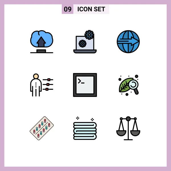 Conjunto Iconos Interfaz Usuario Moderna Símbolos Signos Para Consola Reclutamiento — Vector de stock