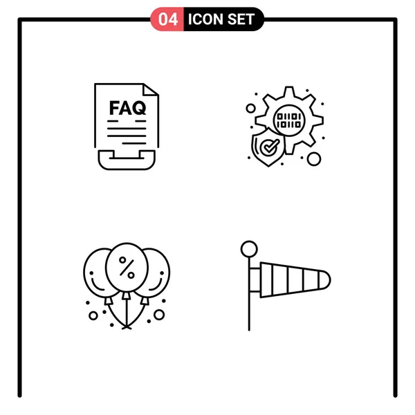 Stock Vector Icon Pack Signos Símbolos Línea Para Comunicación Fiesta — Archivo Imágenes Vectoriales