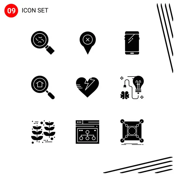 Mobile Interface Solid Glyph Set Pictograms Care Healthcare Smart Phone — Stock Vector