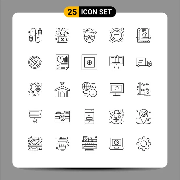 Set Modern Icons Symbols Signs Size Measure Easter Remove Delete — Stock Vector