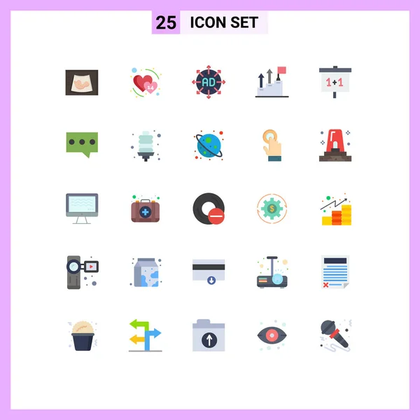 Universal Icon Symbols Group Modern Flat Colors Marketing Business Únor — Stockový vektor