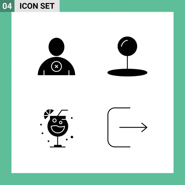 Universal Icon Symbols Group Modern Solid Glyphen Delete Logout Coordinate — Stockvektor