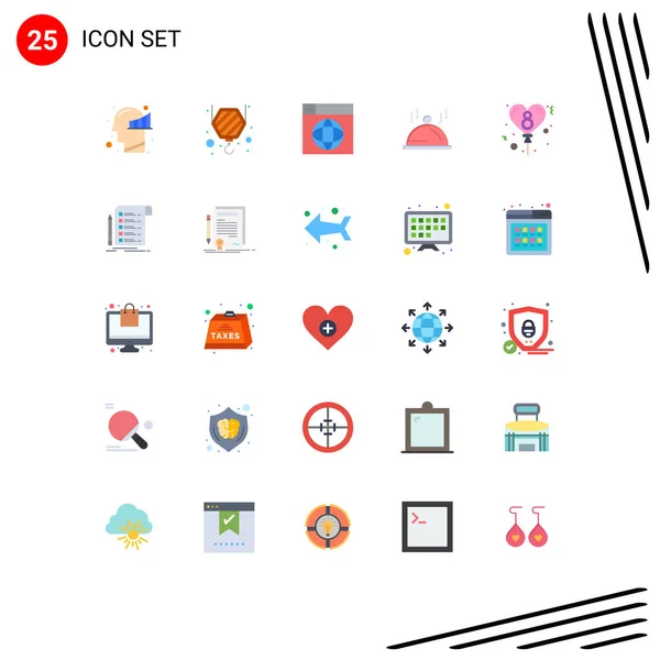 Stock Vector Icon Pack Mit Zeilenzeichen Und Symbolen Für Feier — Stockvektor