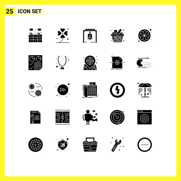 Universal Icon Symbols Group Modern Solid Glyphs Items Shopping Lucky — Stock Vector