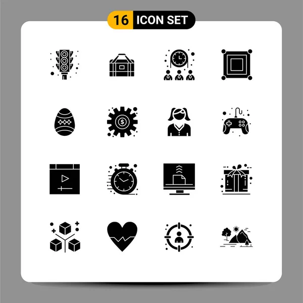 Universal Icon Symbols Group Modern Solid Glyphs Decoration Box Group — Stock Vector
