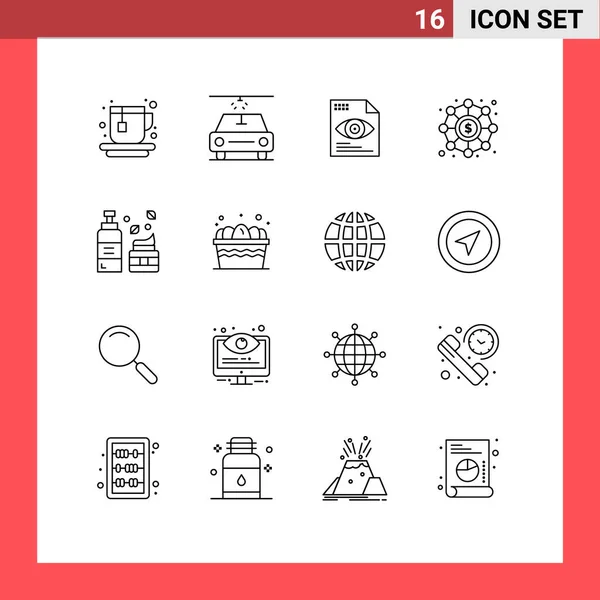 Universal Icon Symbols Group Modern Outlines Cart Loção Computação Espuma — Vetor de Stock