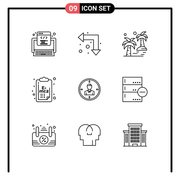 Conjunto Iconos Interfaz Usuario Moderna Símbolos Signos Para Diana Ciencia — Vector de stock