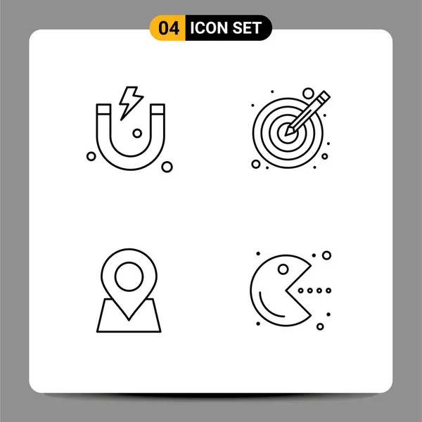 Stock Vector Icon Pack Line Signs Symbols Attraction Marker Design — 스톡 벡터