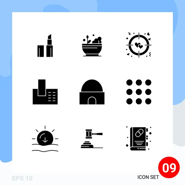 Glifos Sólidos Vectoriales Temáticos Símbolos Editables Bienes Raíces Edificio Islámico — Vector de stock