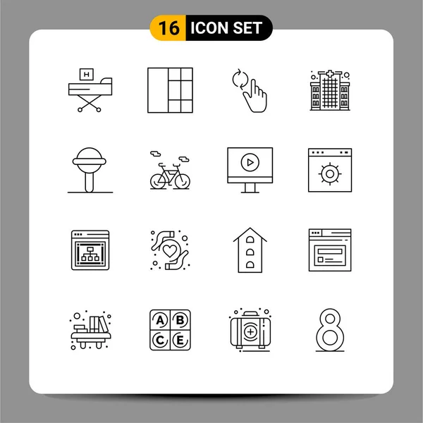 아이콘 진료소 Editable Vector Design Elements — 스톡 벡터