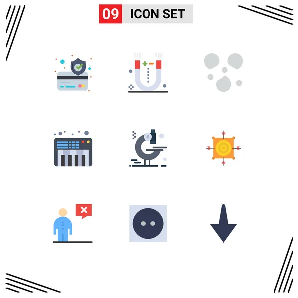 Creative Icons Modern Signs Symbols Board Research Ice Microscope Sound — Stock Vector