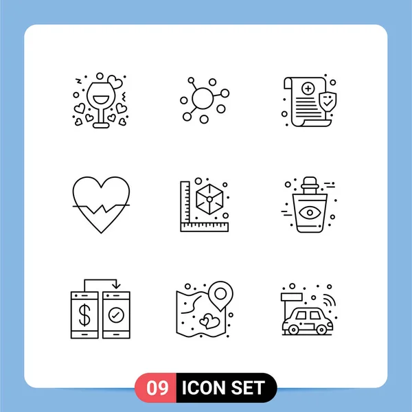 User Interface Outline Pack Modern Jelek Szimbólumok Kocka Beat Crypto — Stock Vector