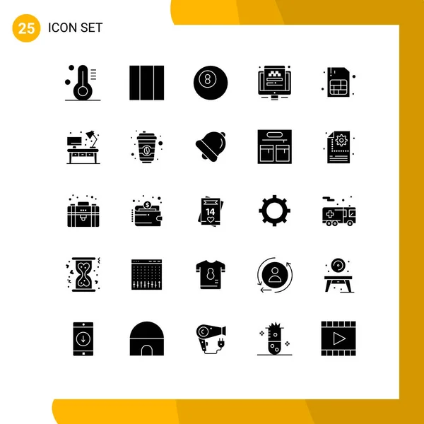 Stock Vector Icon Pack Líneas Signos Símbolos Para Escritorio Vivienda — Vector de stock