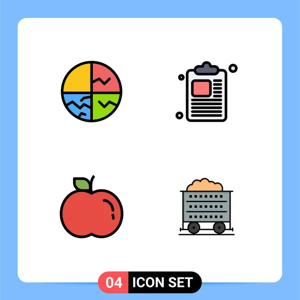 Pictogram Set Simple Filledline Flat Colores Piel Seca Comida Piel — Vector de stock