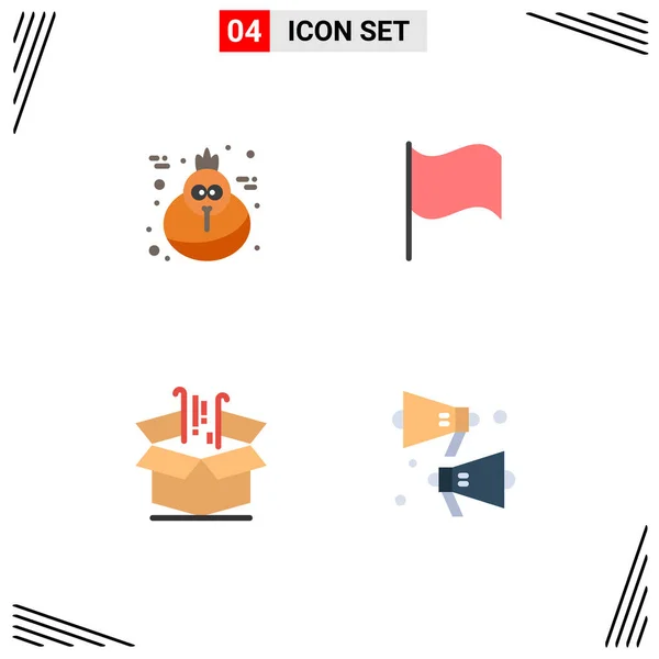 Mobile Interface Flat Icon Set Van Pictogrammen Van Vakantie Goederen — Stockvector