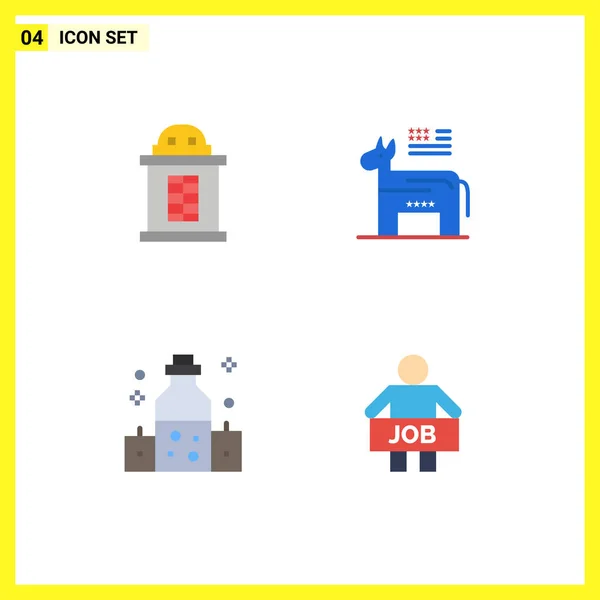 Universal Flat Icon Signs Symbole Für Ticket Esel Symbol Arbeitslos — Stockvektor