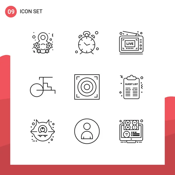 Stock Vector Icon Pack Line Signs Symbols Design Transporting Alert — 스톡 벡터