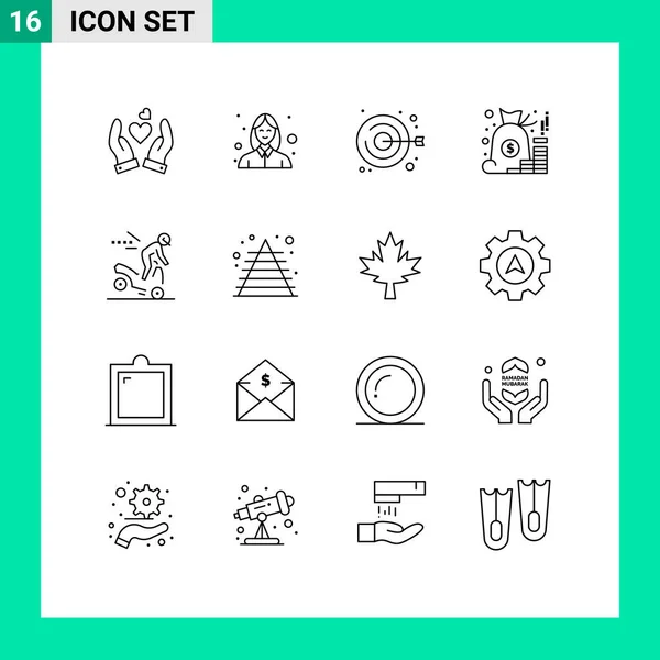 Creative Icons Modern Signs Symbols Accident Money Clot Management Account — Stock Vector