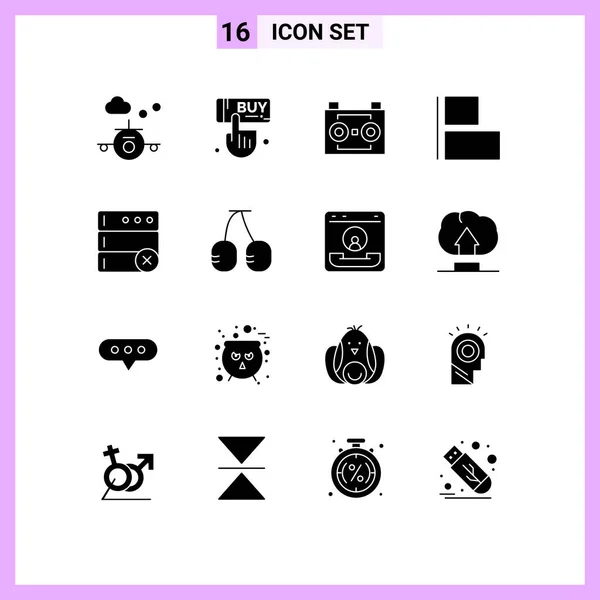 Iconos Creativos Signos Símbolos Modernos Borrar Izquierda Grabación Audio Horizontal — Archivo Imágenes Vectoriales