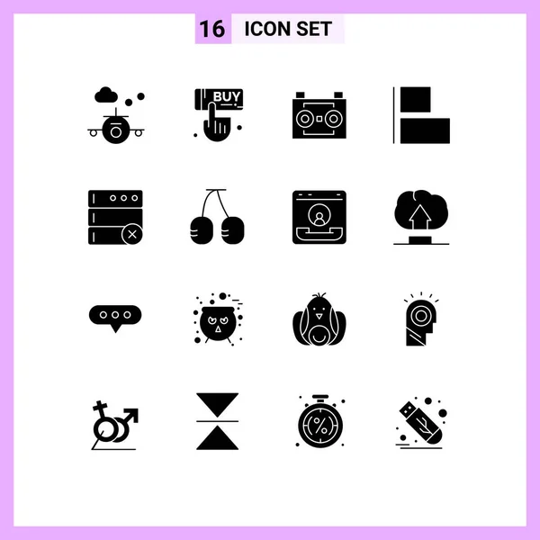 Iconos Creativos Signos Símbolos Modernos Borrar Izquierda Grabación Audio Horizontal — Vector de stock