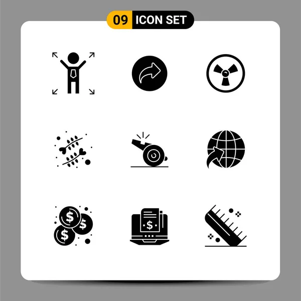 Universal Icon Symbols Group Modern Solid Glyphs Whistle Referee Chemist — 스톡 벡터