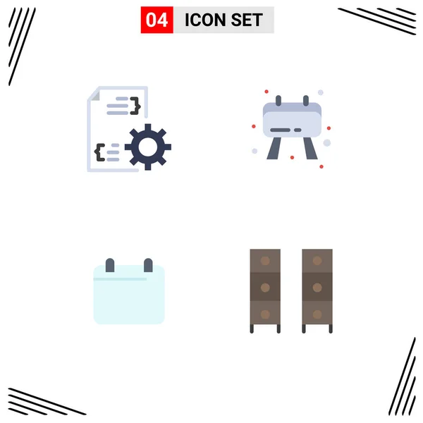Universal Flat Icons Set Für Web Und Mobile Anwendungen Entwickeln — Stockvektor