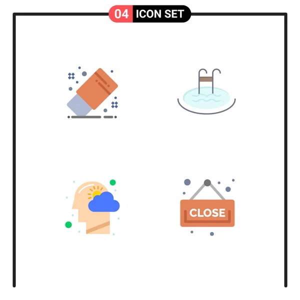 Εικονόγραμμα Σύνολο Απλές Επίπεδες Εικόνες Της Κλήρωσης Κεφάλι Εργαλείο Κολύμπι — Διανυσματικό Αρχείο