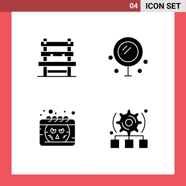 Stock Vector Icon Pack Mit Linienzeichen Und Symbolen Für Stuhl — Stockvektor
