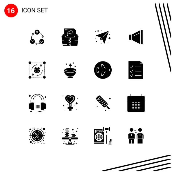 Icônes Créatives Signes Modernes Symboles Fichier Esprit Message Volume Son — Image vectorielle