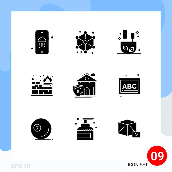 Set Iconos Interfaz Usuario Moderna Símbolos Signos Para Casa Seguros — Vector de stock